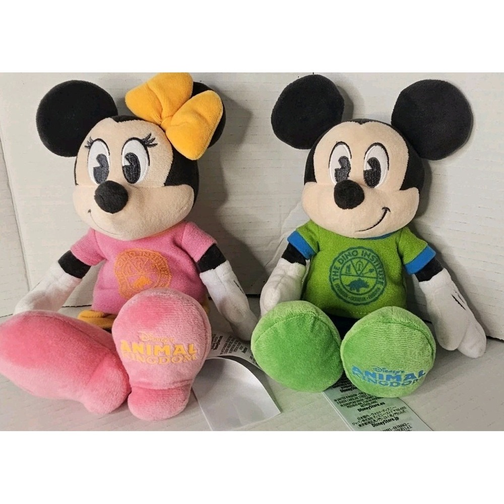 Disney Parks Animal Kingdom Dino Institute Dino Land Mickey & Minnie Mouse Plush